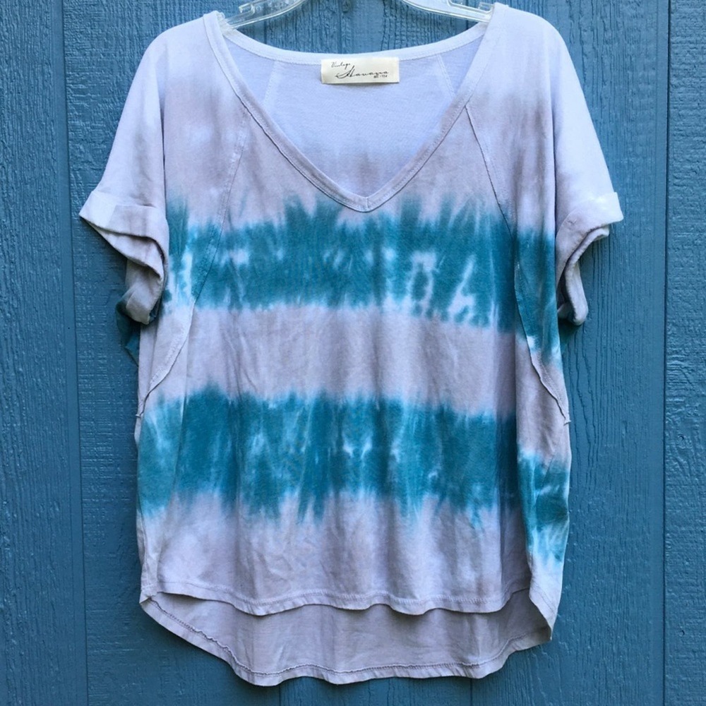 Vintage Havana brand V-Neck Tie Dye Shirt Tee Top v6x